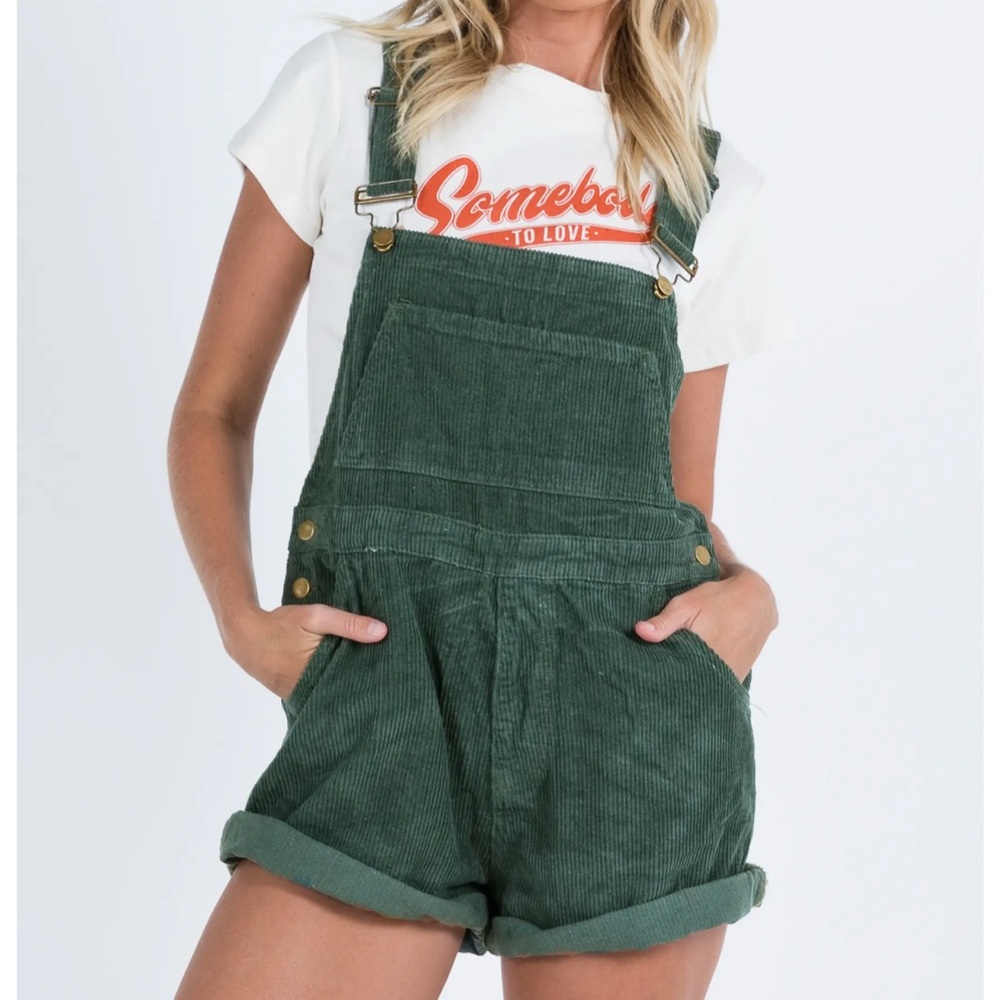 NWOT Green Corduroy Overalls
